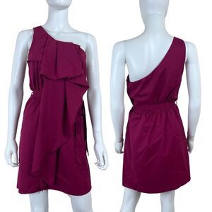 Rosebud Women Size M Pink Pullover Mini Ruffle One Shoulder Dress Party Holiday